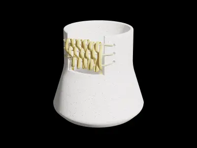 Homary French Country White Abstract Ceramic Rattan Flower Vase 3D model