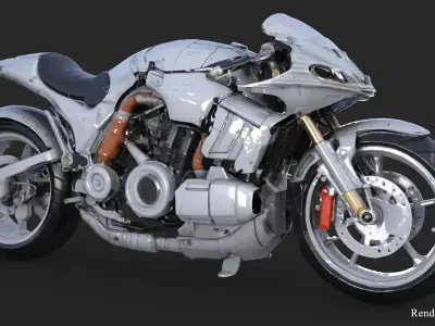 Sport Motorcycle Cyber High Detail  3D model