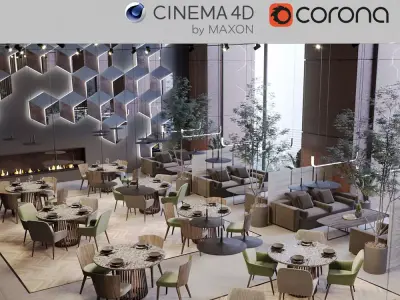 Corona - C4D Scene files - Luxury Restaurant Interior 3D model