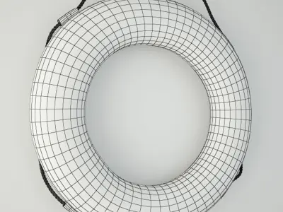 1958 Vintage Life Preserver Ring 3D model