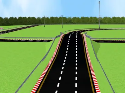 Racing Track Kit with Detached Side Wall 3D Model 2025 Low-poly 3D model