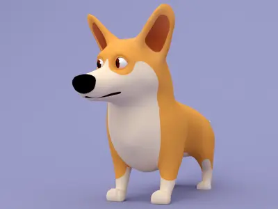Cartoon dog Corgi 3D model 3D model