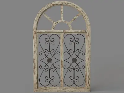 Arched Window-Style 29-Inch x 46-Inch Wooden Wall Panel 3D model