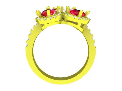 A7214 Luxury Korean Style Diamond Fashion Women Ring 3D print model