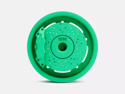 15x5 American Racing VF480 Wheel and Brake 3D print model