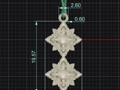 Earrings Lay-Praca-yam pattern Free 3D print model