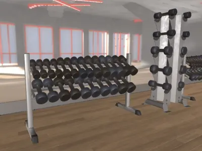 Dumbbell rack 3D model