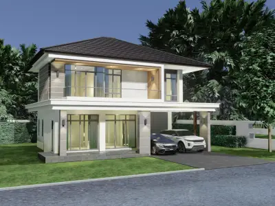 Modern House 3D Model type A1  3D model