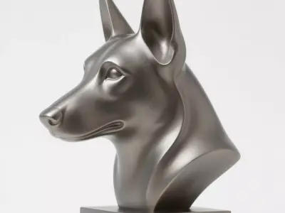 Dog sculpture 3D print model 6
