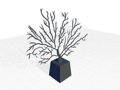 Gold Cecilio Captivating Metal Tree Sculpture 3D model