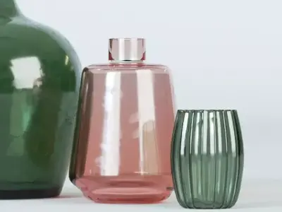 Set Glass Vase 3D model