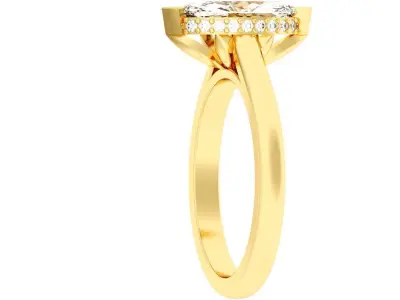 Marquise Cut Hidden Halo Engagement Ring  3D print model