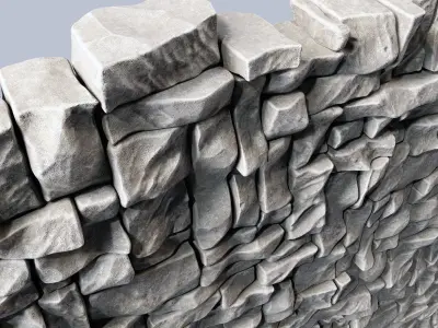 Panel Big Rock block stone n2 3D model