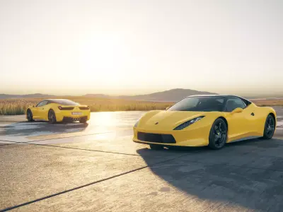 Yellow italian sport car unbranded 3D model