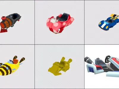 Cartoon - vehicles Low-poly 3D model
