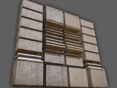 facades Column - Modular kit Low-poly 3D model