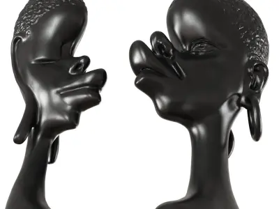 Statue Tete Africaine 3D model