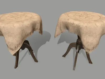 Table with pattern Low-poly 3D model