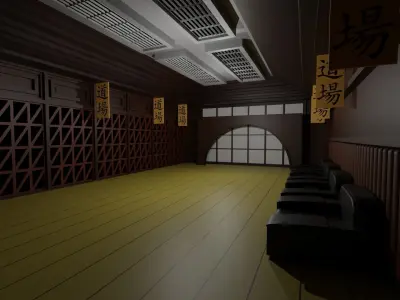 Karate Hall Low-poly 3D model
