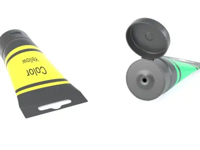 Acrylic Paint Pot Colors 3D model