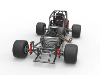 Vintage Asphalt Modified stock car Base V2 Scale 1 to 25 3D print model