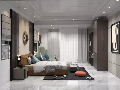Modern Master Bedroom with Kids Play Area   3D model