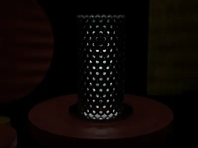 Stylized nut led lamp Low-poly 3D model