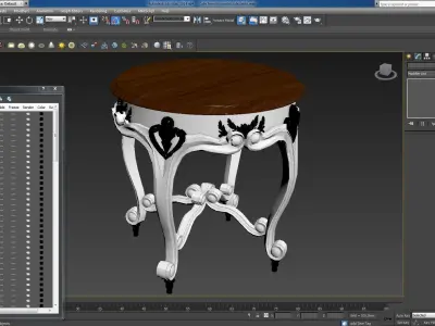 Cute french country side table  3D model