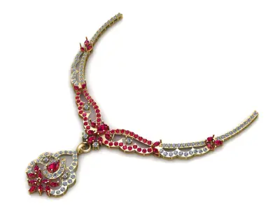 FANCY RUBY NECKLACE 3D PRINTABLE MODEL  3D print model