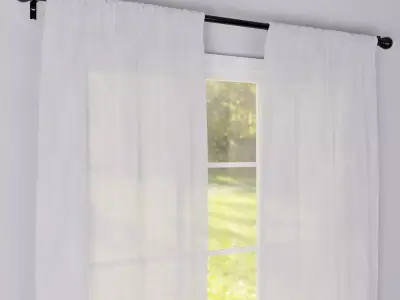 Semi-Sheer Rod Pocket Curtain - Blender Free 3D model