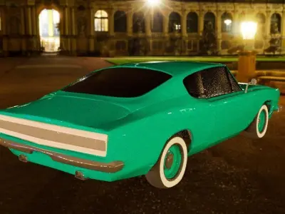 dodge barracuda 1969 Free low-poly 3D model