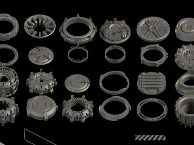 200 Detail Hard Surface Kitbash vol4 3D model