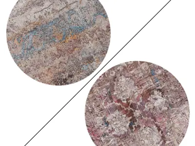 Round Rug Set 40 3D model