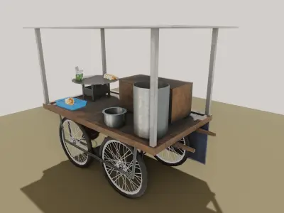 INDIAN PANIPURI CART  Low-poly 3D model