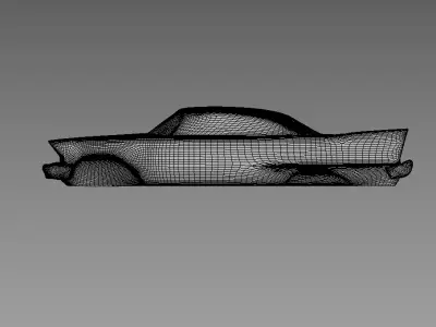 The silhouette of the car 1958 Plymouth Fury 3D print model