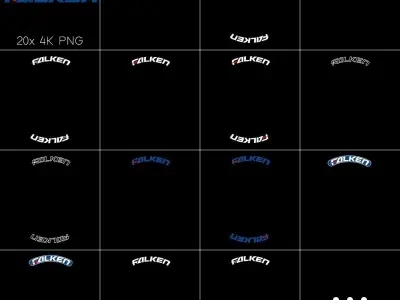 20x Falken tire sidewall 4K PNG decals Texture