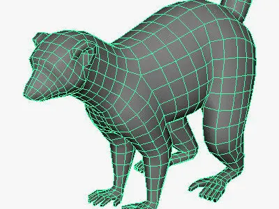 Low Poly Lemur Low-poly 3D model