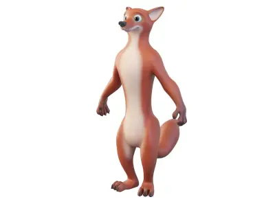  Cartoon Fox Character 3D model