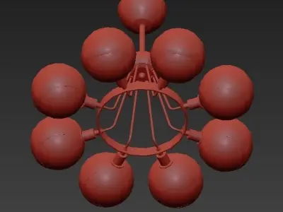 Hold Ball Brass Chandelier 8 3D model