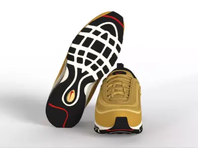 Nike Air Max 97 OG QS  Metallic Gold  884421 700 Low-poly 3D model