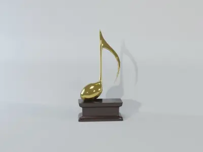 Art Decoration - Eight Note - Golden Prize Low-poly 3D model