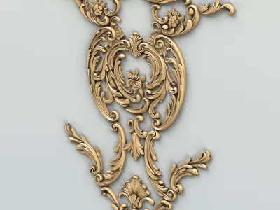 Carved decor central 011 3D model
