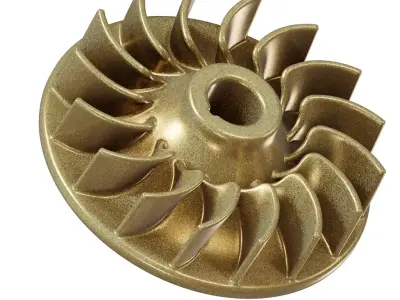 Brass Automotive Engine Flywheel 3D model
