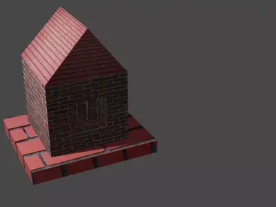 House brick chimney Low-poly 3D model