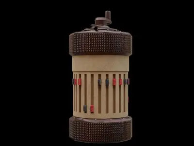 Curta wooden bowling pin Low-poly 3D model