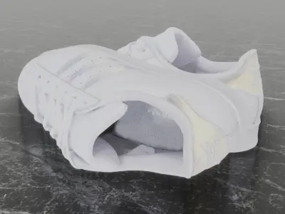 ADIDAS 3D SHOES - WHITE - SUPERSTAR SERIES Low-poly 3D model