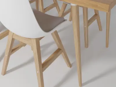 Dining table with chairs 3D model