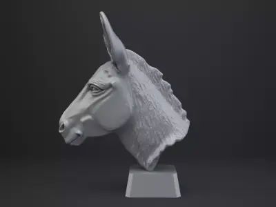 Donkey Bust - Animal Figurine 3D print model