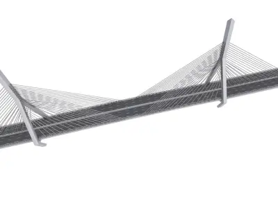 Zakim Bunker Hill Memorial Bridge 3D model