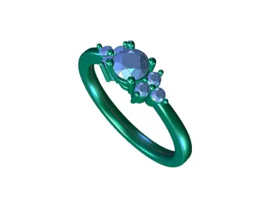 ZDR039 solitaire diamond engagement ring 3D print model